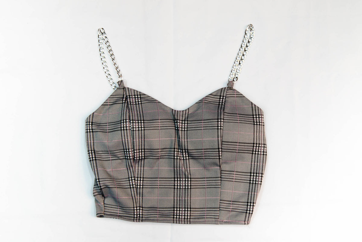 CROP TOP glenchek 3 CON CADENA